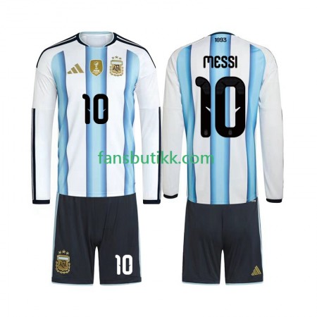 Fotballdrakt Argentina Lionel Messi 10 World Cup Barn Hjemmetrøye 2026 Langermet